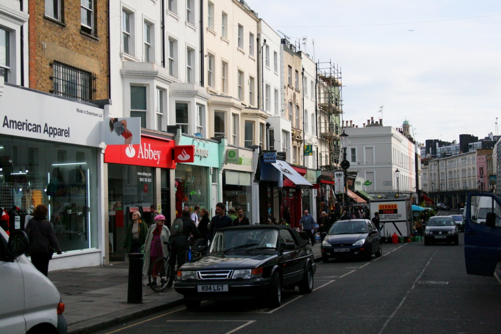 Rue commerçante à Notting Hill