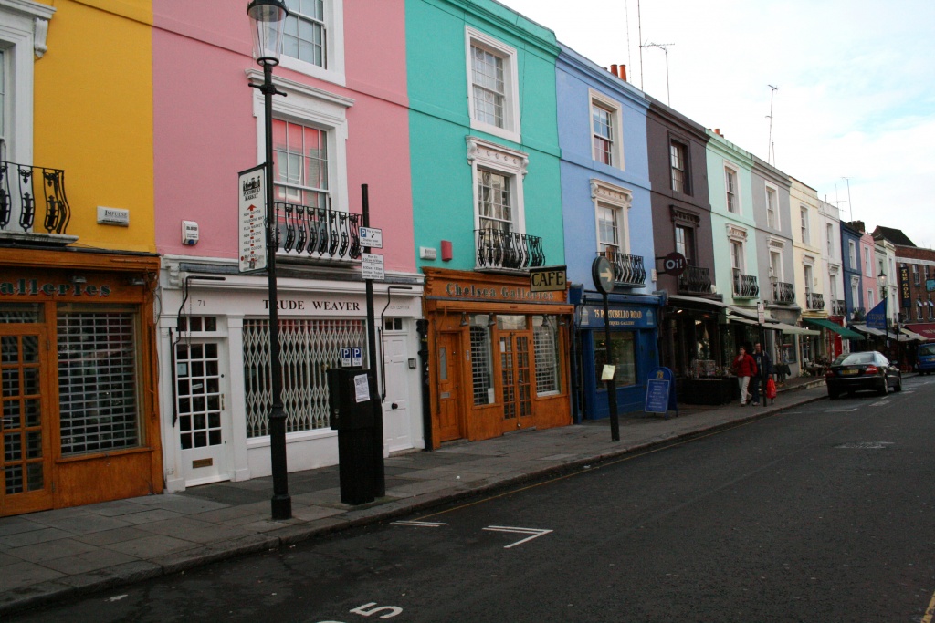 Maisons colorées dans Notting Hill