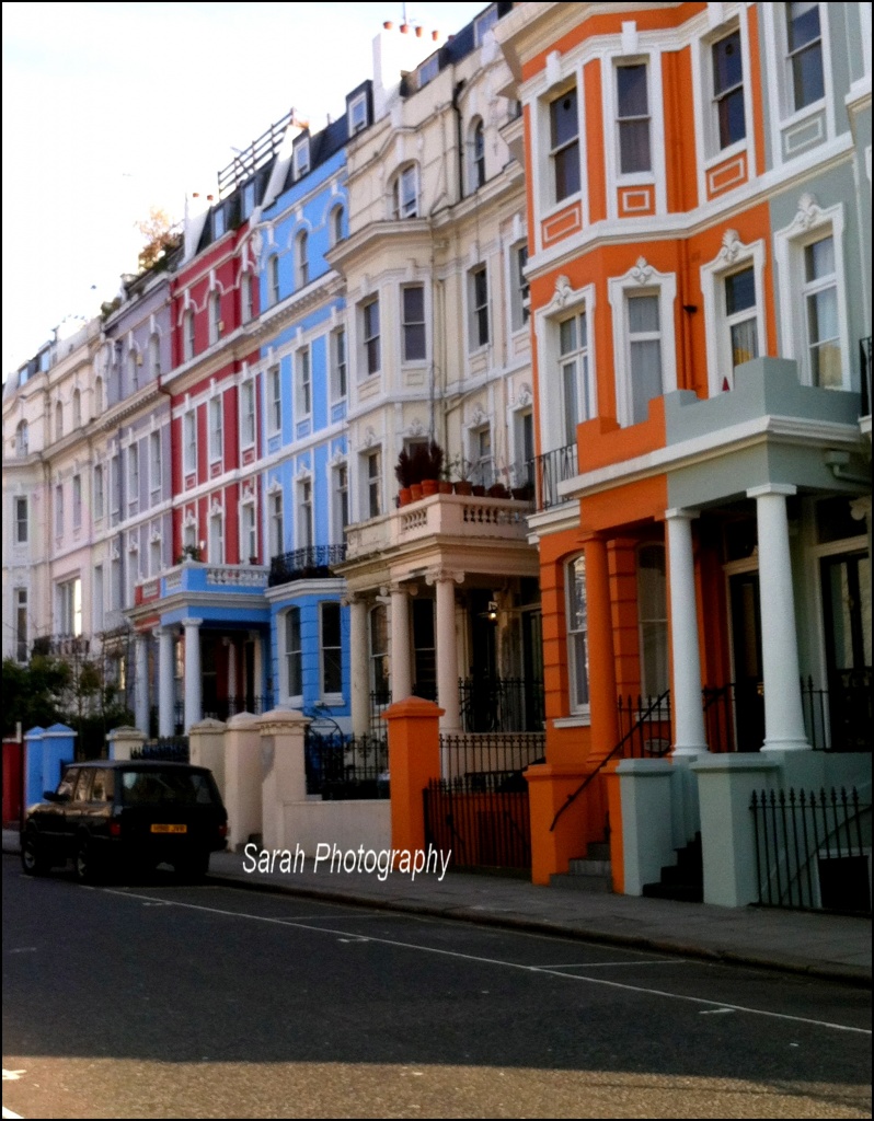 Maisons anglaises colorées à Notting Hill