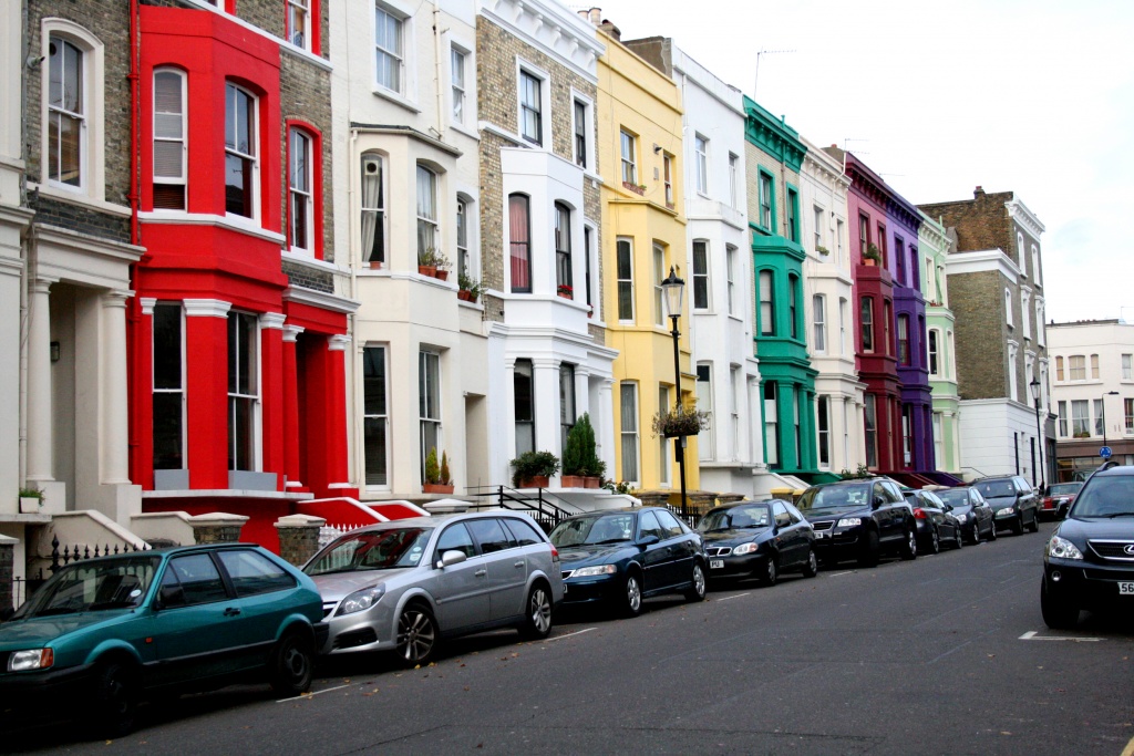 Photo maisons colorées dans Notting Hill à Londres
