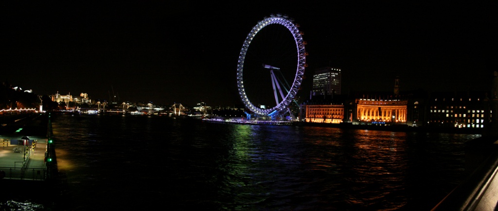 Tamise et London eye de nuit